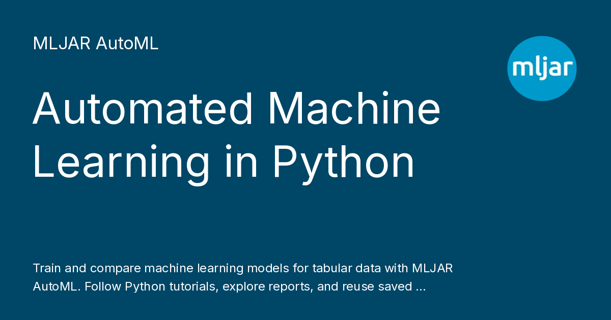 MLJAR AutoML for Python