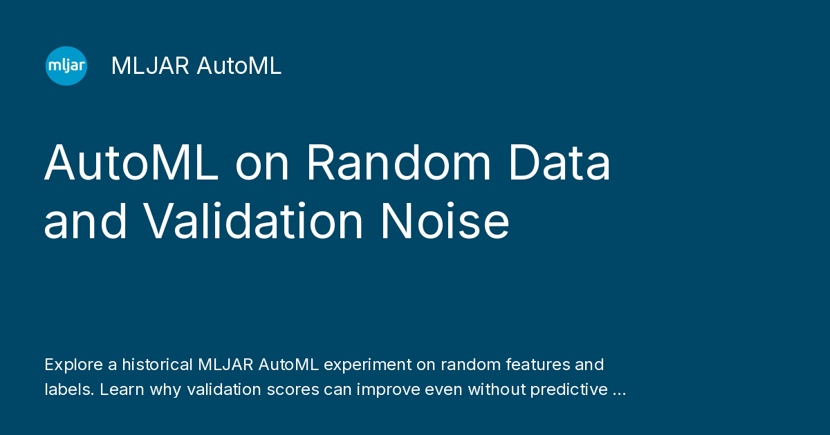 Classify Random Data - MLJAR AutoML for Python
